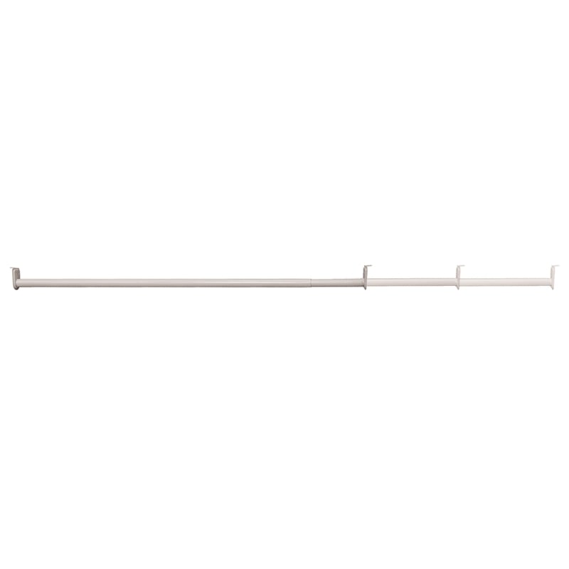 Adjustable Stainless Steel Closet Rod in White 72 Inch to 120 Inch