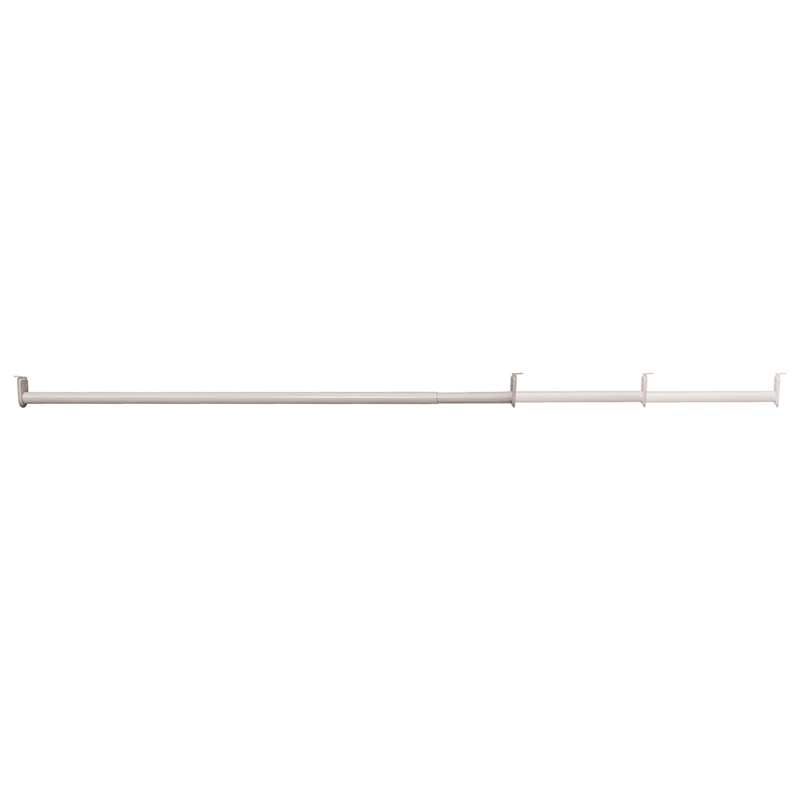 Adjustable Stainless Steel Closet Rod in White 72-Inch to 120-Inch