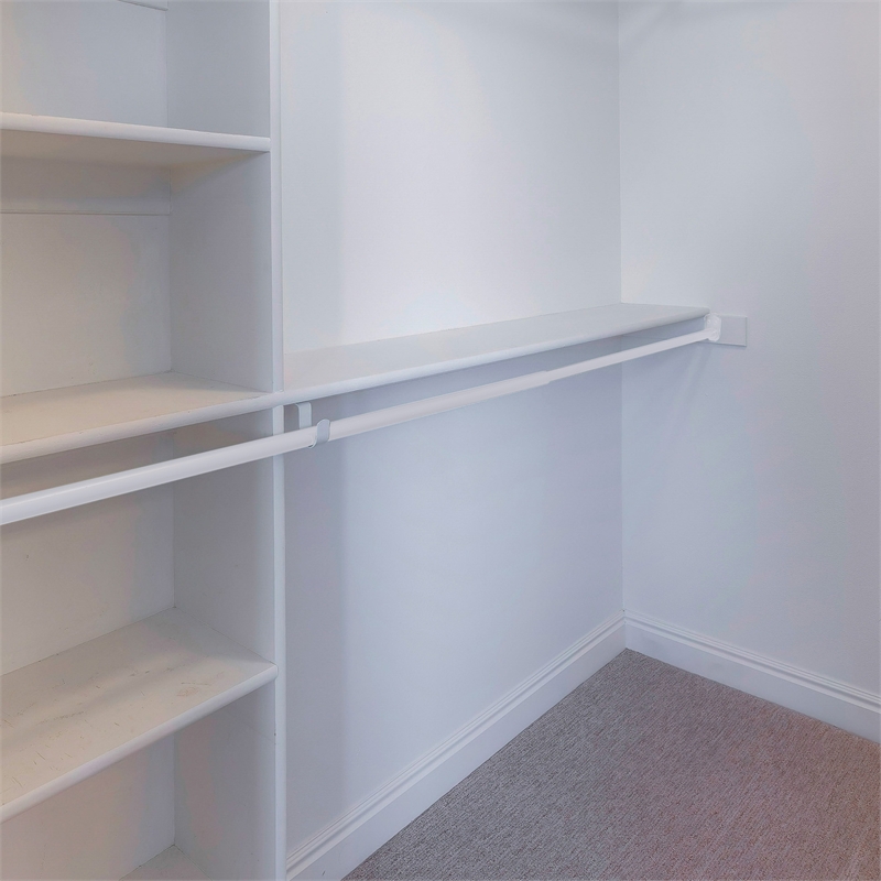 Adjustable Stainless Steel Closet Rod in White 72-Inch to 120-Inch