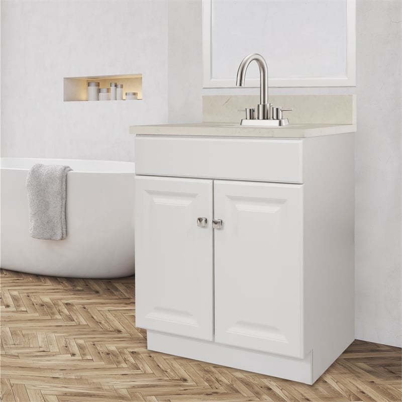 Wyndham 24-Inch Bathroom Wood Vanity Without Top in White