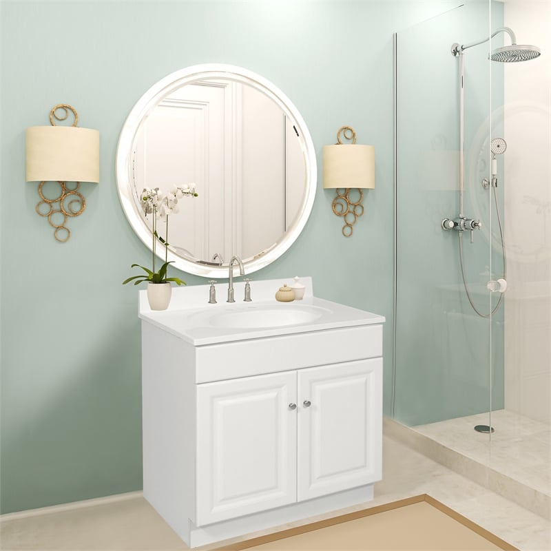 Wyndham 24-Inch Bathroom Wood Vanity Without Top in White