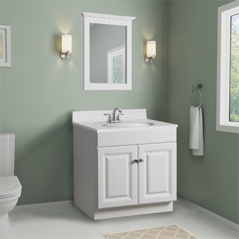 Wyndham 24-Inch Bathroom Wood Vanity Without Top in White