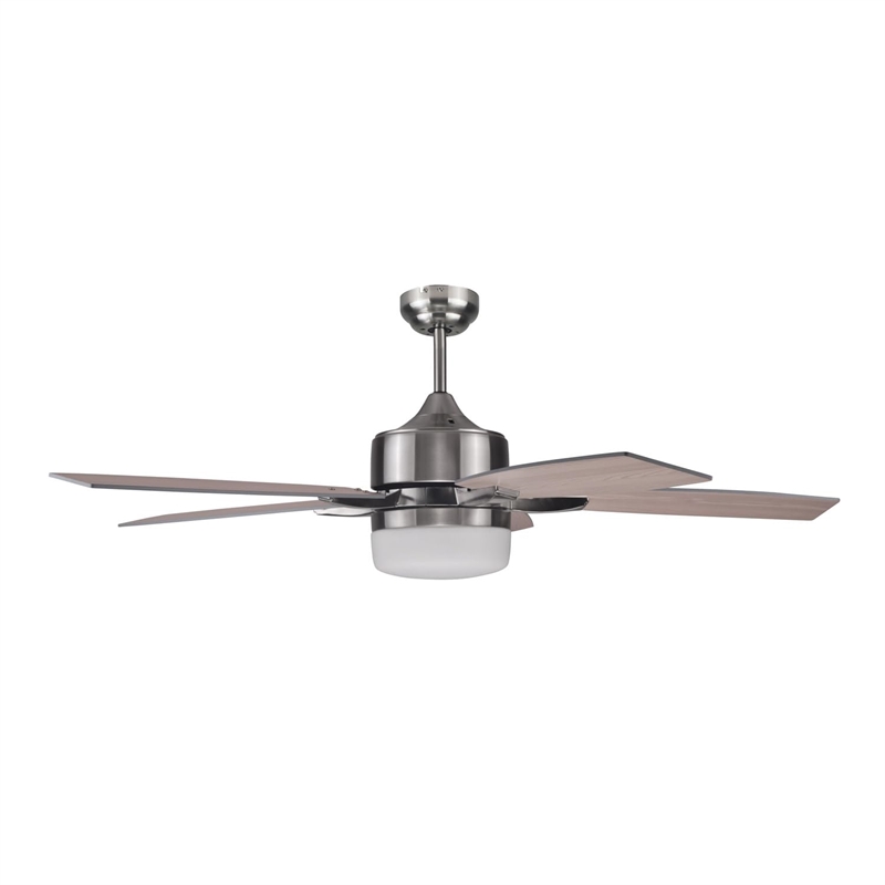 Grayson Stainless Steel LED Ceiling Fan in Brushed Silver Nickel 52-Inch