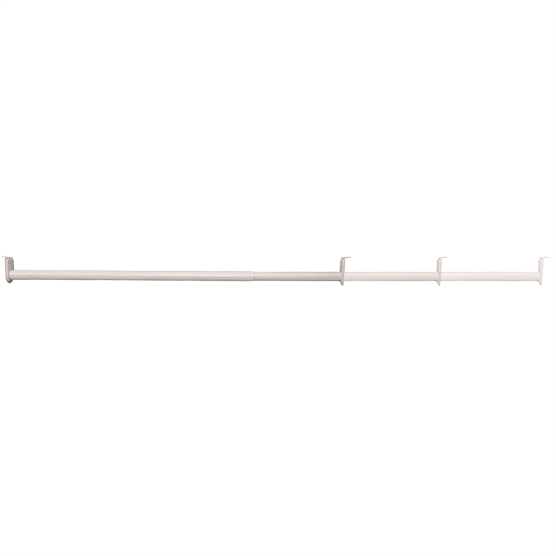 Adjustable Stainless Steel Closet Rod in White 48-Inch to 72-Inch