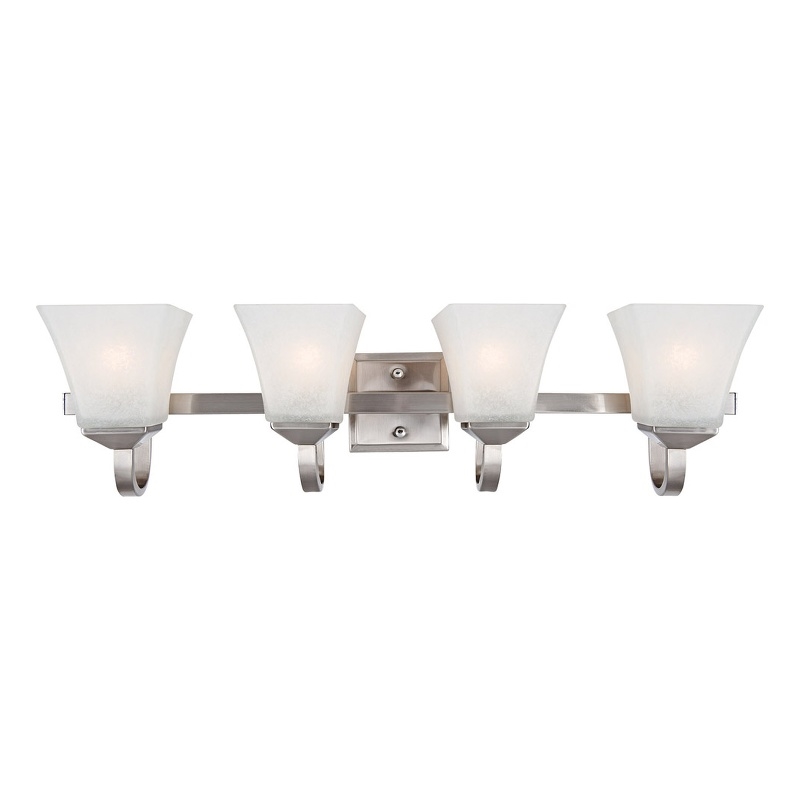Torino Stainless Steel Silver Vanity Light in Satin Nickel 4-Light