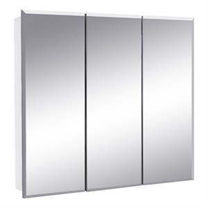 cyprus 24-inch wood medicine cabinet mirror in white
