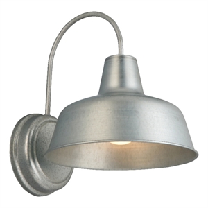 mason indoor/outdoor silver stainless steel wall light in galvanized paint