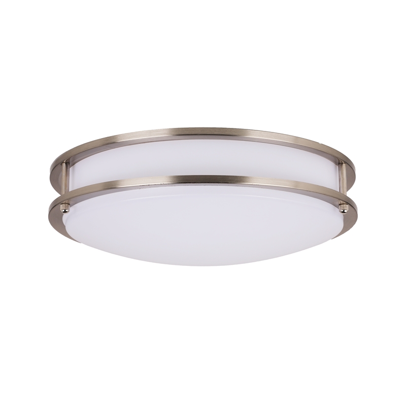 Ripon Integrated LED Silver Stainless Steel Ceiling Light in Satin Nickel