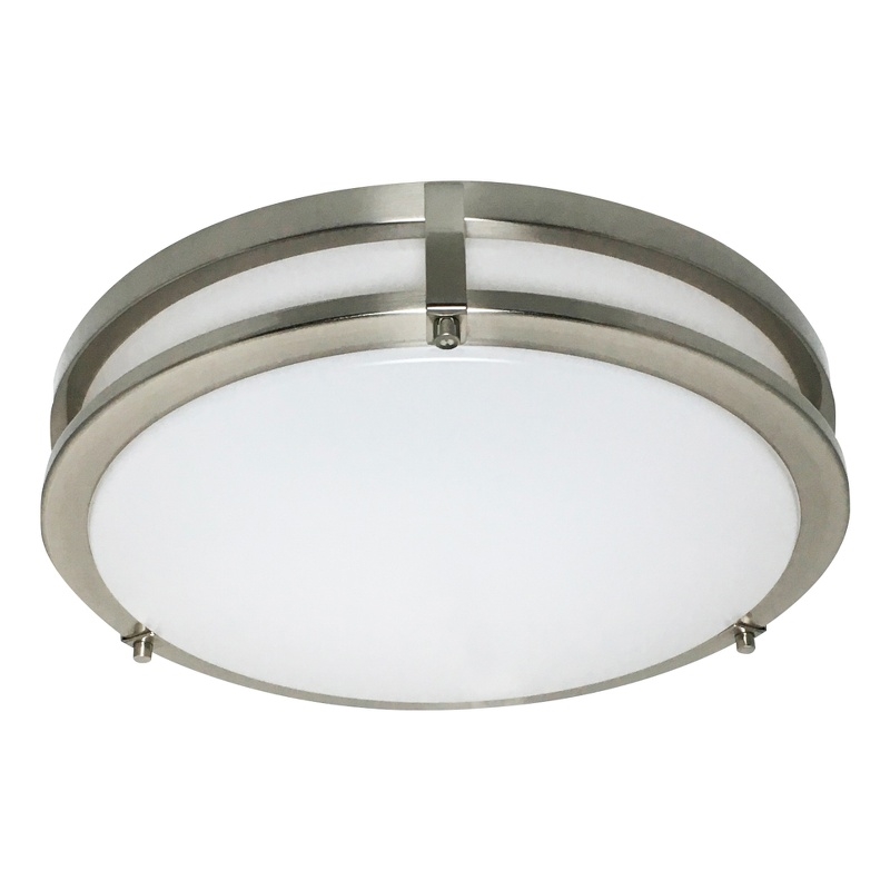 Ripon Integrated LED Silver Stainless Steel Ceiling Light in
