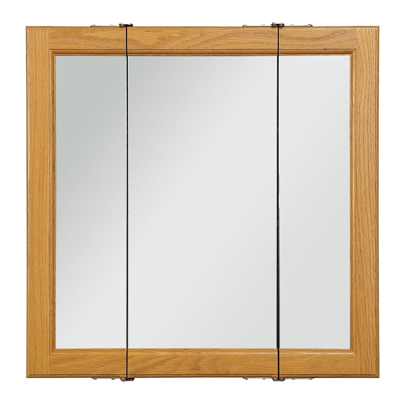Claremont Assembled Medicine Wood Cabinet in Honey Oak 24-Inch