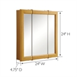 Claremont Assembled Medicine Wood Cabinet in Honey Oak 24-Inch