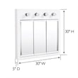 Concord 30-Inch Assembled Lighted Medicine Wood Cabinet in White Gloss