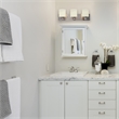 Dane 3-Light Indoor Silver Stainless Steel Bathroom Vanity Light in Satin Nickel