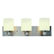 Dane 3-Light Indoor Silver Stainless Steel Bathroom Vanity Light in Satin Nickel