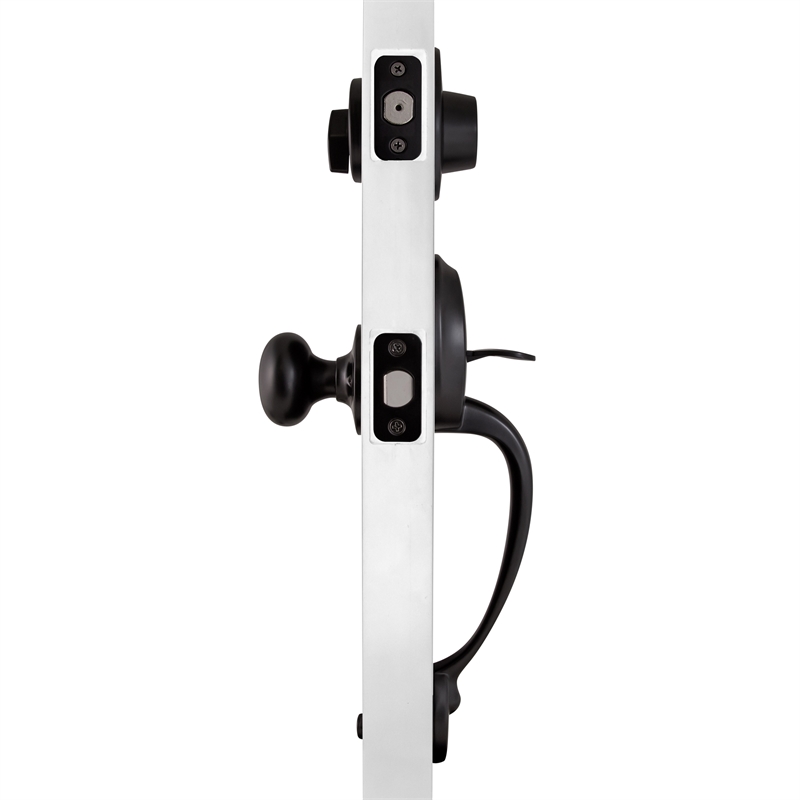 Coventry Brass Door Handleset with Knob and Deadbolt in Matte Black