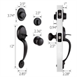 Coventry Brass Door Handleset with Knob and Deadbolt in Matte Black