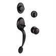 Coventry Brass Door Handleset with Knob and Deadbolt in Matte Black