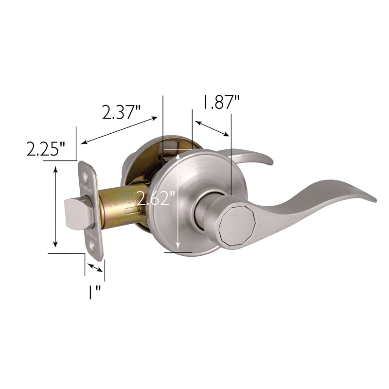 Springdale 2-Way Brass Passage Door Lever in Silver Satin Nickel