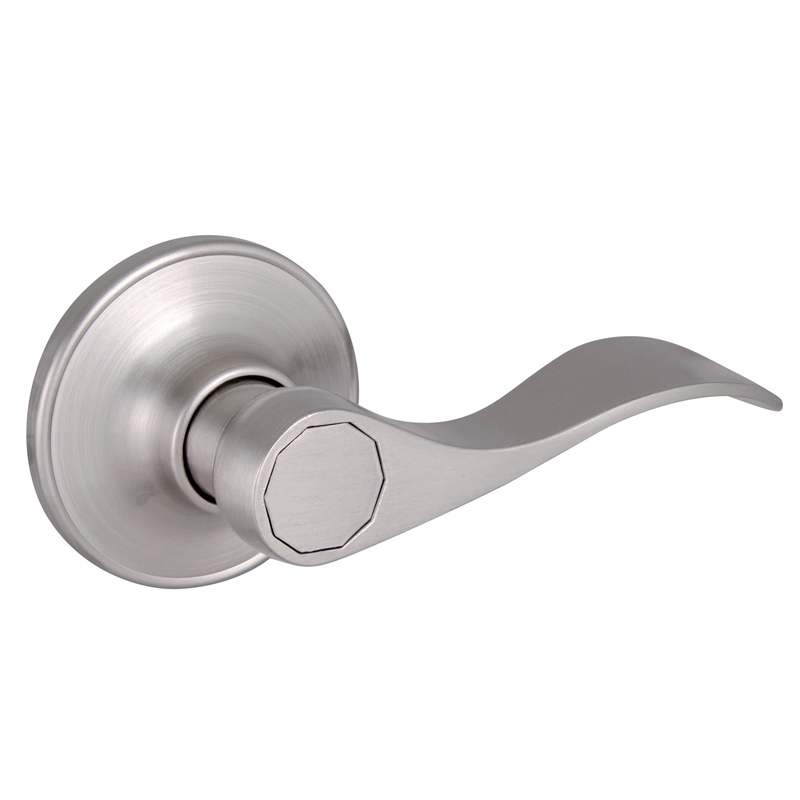 Springdale 2-Way Brass Passage Door Lever in Silver Satin Nickel