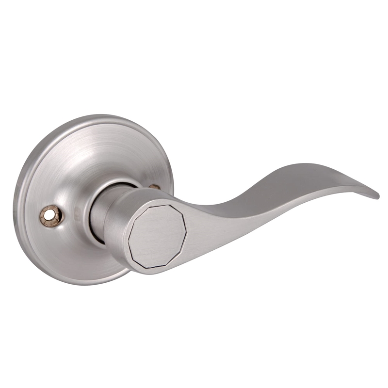 Springdale 2-Way Brass Passage Door Lever in Silver Satin Nickel