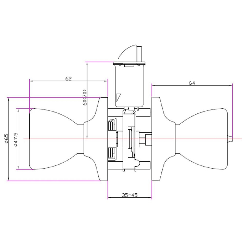 Terrace 6-Way Universal Keyed Entry Door Knob Polished Brass