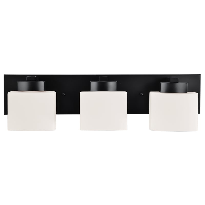 Dove Creek Vanity Light Stainless Steel in Matte Black 3-Light