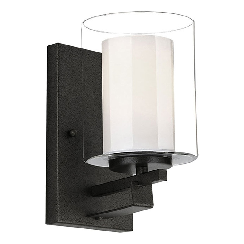 Impala Stainless Steel Wall Sconce with Double Glass in Rustic Bronze