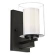 Impala Stainless Steel Wall Sconce with Double Glass in Rustic Bronze
