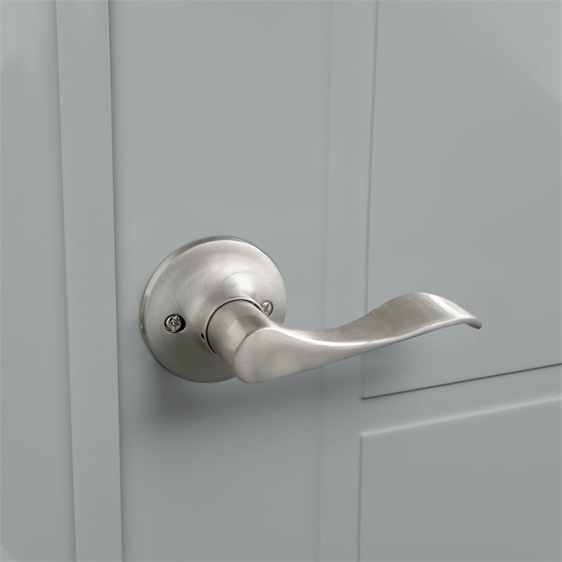 Stratford Silver Satin Nickel Metal Closet Door Lever