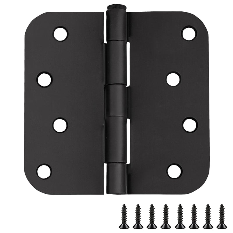Radius 8-Hole Door Hinge in Stainless Steel Matte Black 10-Pack