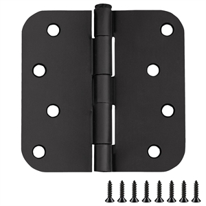 Radius 8-Hole Door Hinge in Stainless Steel Matte Black 10-Pack