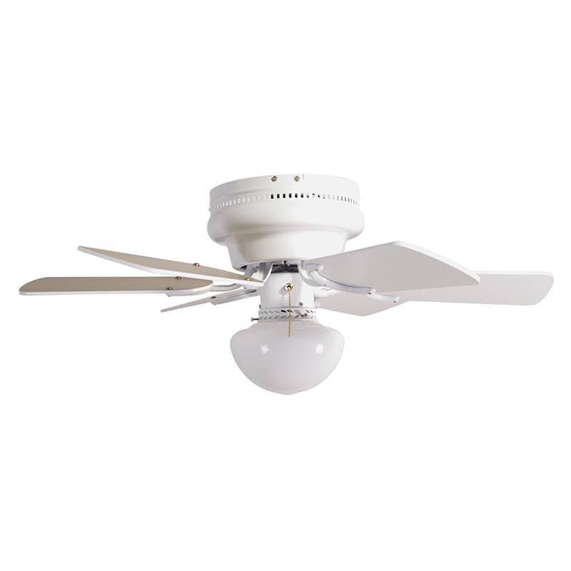 Atrium 30-Inch Stainless Steel LED Ceiling Fan in White | Homesquare