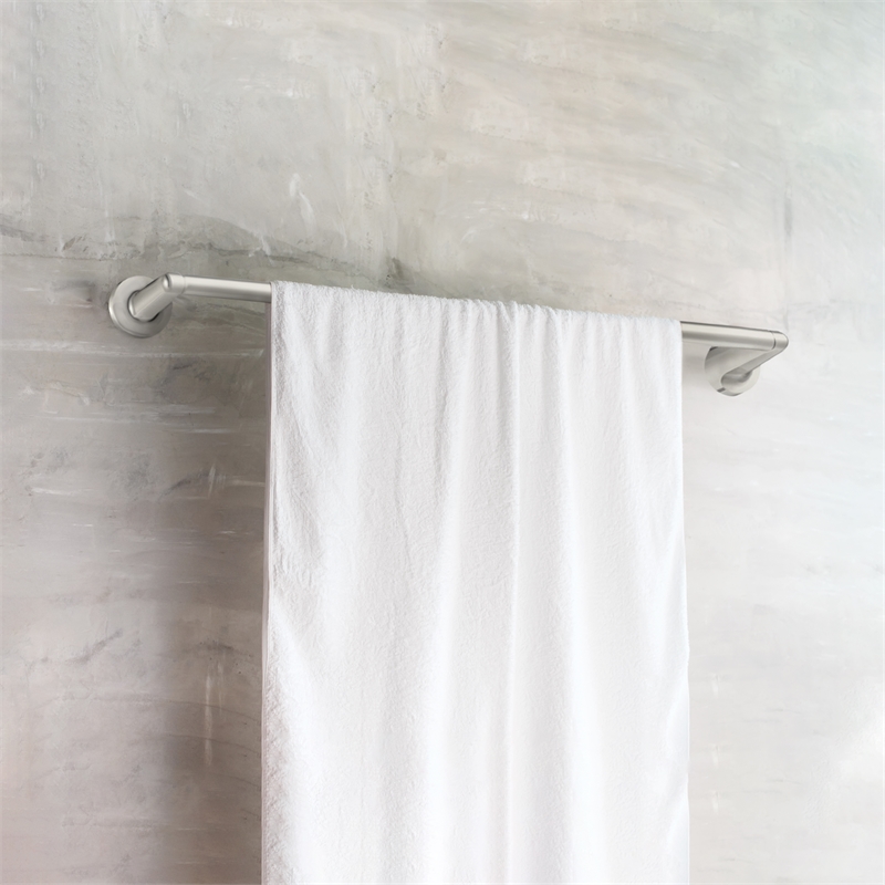 Ames 24-Inch Silver Stainless Steel Towel Bar in Brushed Nickel