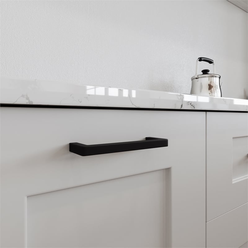 Portico 3.8-Inch Center-to-Center Stainless Steel Cabinet Pulls in Matte Black