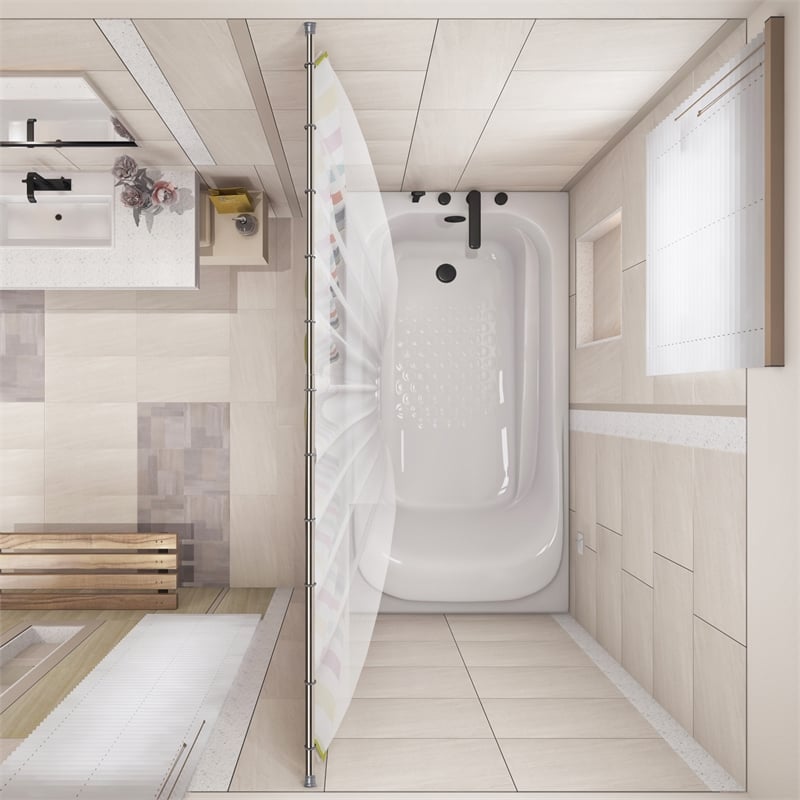 Design House Classic Adjustable 42 to 72-inch Shower Rod in Brushed Nickel