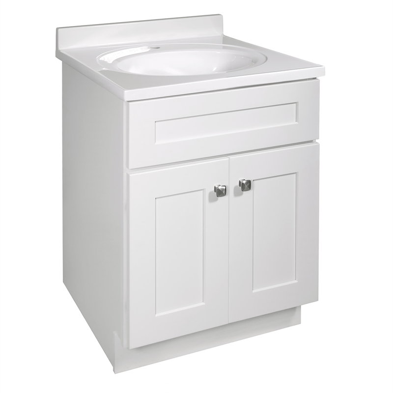 Brookings Ready to Assemble Wood Vanity w/o Top-Sherwin Williams-White 24-Inch
