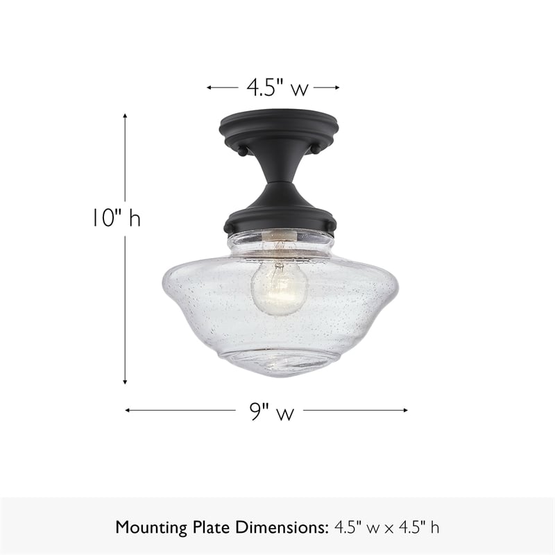 Schoolhouse Metal Ceiling Light in Matte Black
