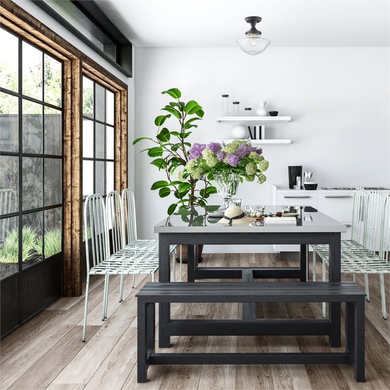 Schoolhouse Metal Ceiling Light in Matte Black