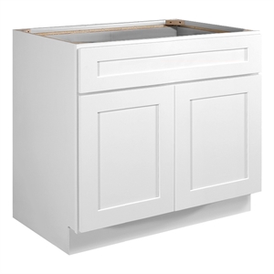 brookings sink base wood cabinet in white 36-inch by 24-inch by 34.5-inch