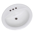 Oval Drop-In Ceramic Sink 20-Inch x 17-Inch Single Basin in White