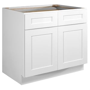 brookings wood base cabinet in white 36-inch by 24-inch by 34.5-inch