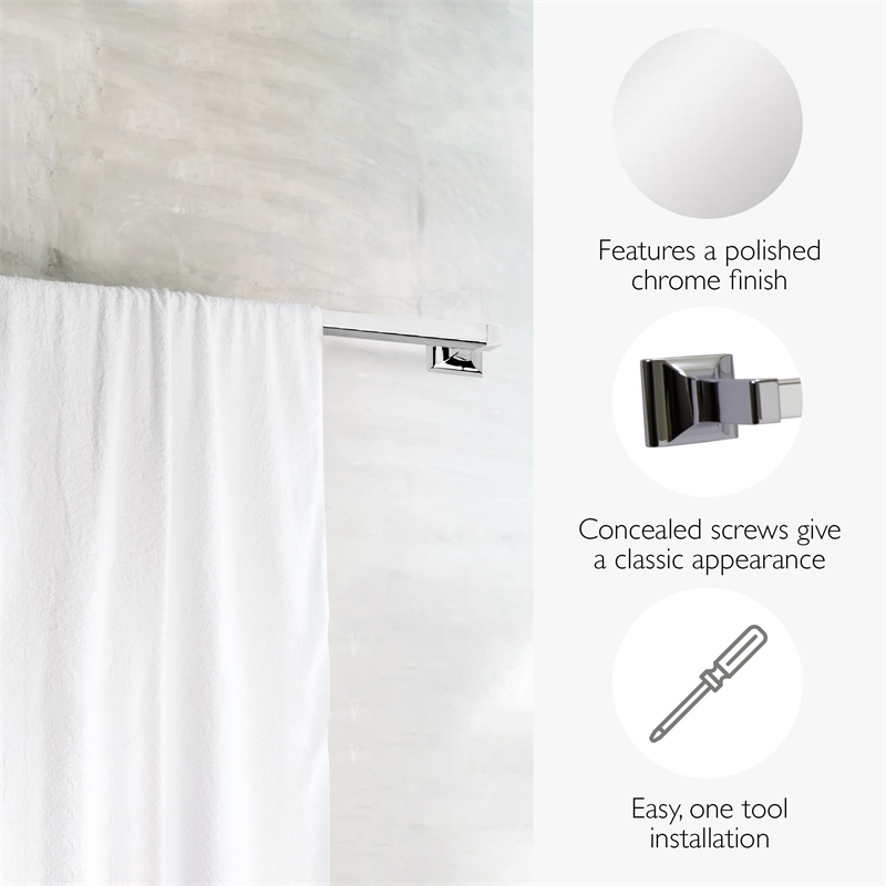 Design House Millbridge 30-Inch Metal Towel Bar in Polished Chrome/Silver