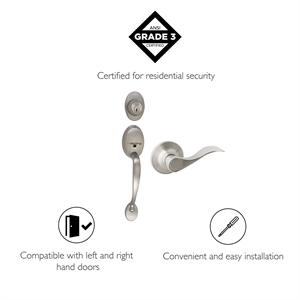 Coventry Silver Satin Nickel Brass Door Handle Set