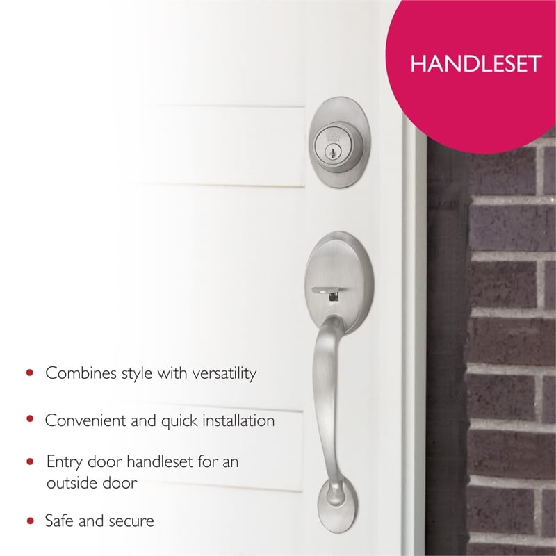Coventry Silver Satin Nickel Brass Door Handle Set