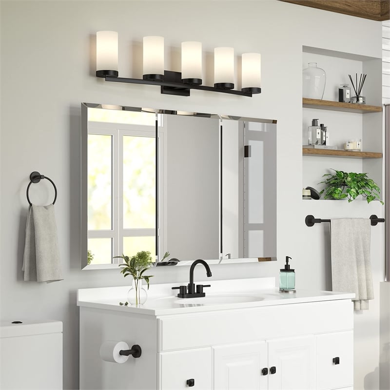 Design House Kelton 24-Inch Metal Towel Bar in Matte Black Finish