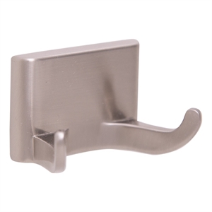 Design House Millbridge Metal Double Robe Hook in Satin Nickel/Silver