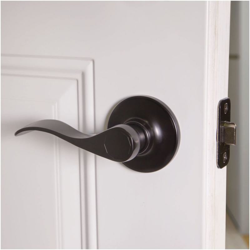 Design House Springdale Brass Closet Door Lever in Matte Black Finish