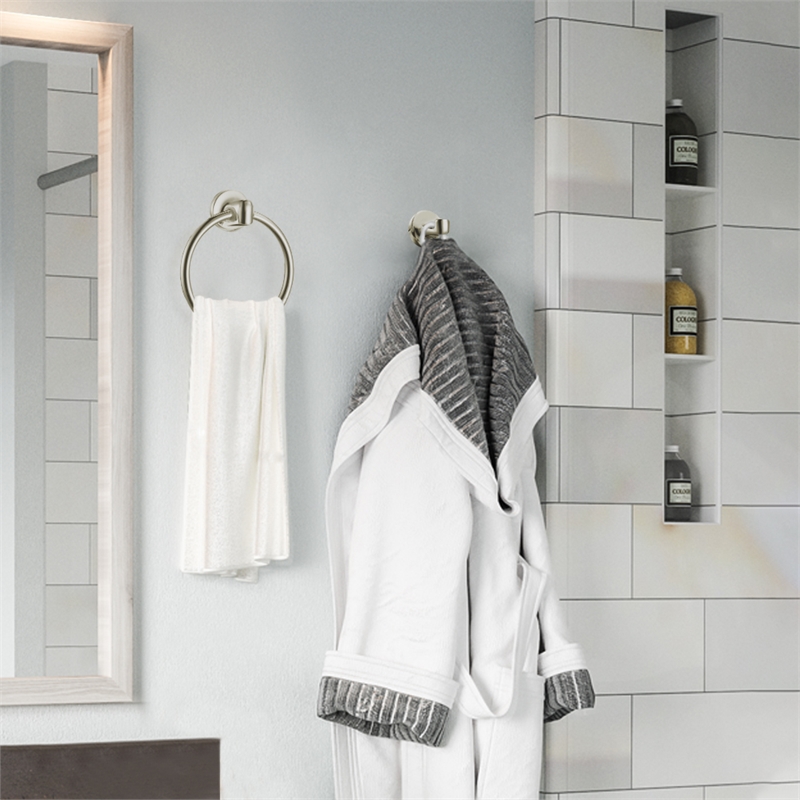 Alta Bay Metal Robe Hook in Brushed Silver Nickel