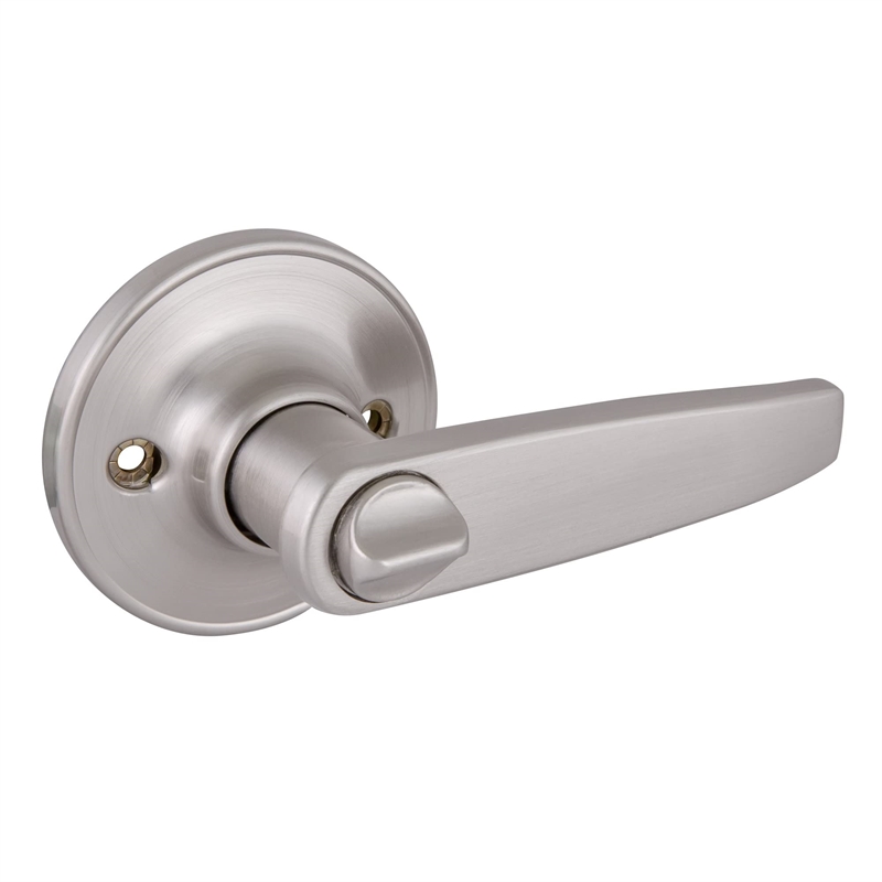 Design House 2-Way Latch Entry Brass Straight Door Handle in Satin Nickel/Silver