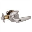 Design House 2-Way Latch Entry Brass Straight Door Handle in Satin Nickel/Silver